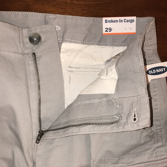 Old Navy Broken-In Cargo Shorts, Grey, Sz 29, NWT! - Picture 7 of 12